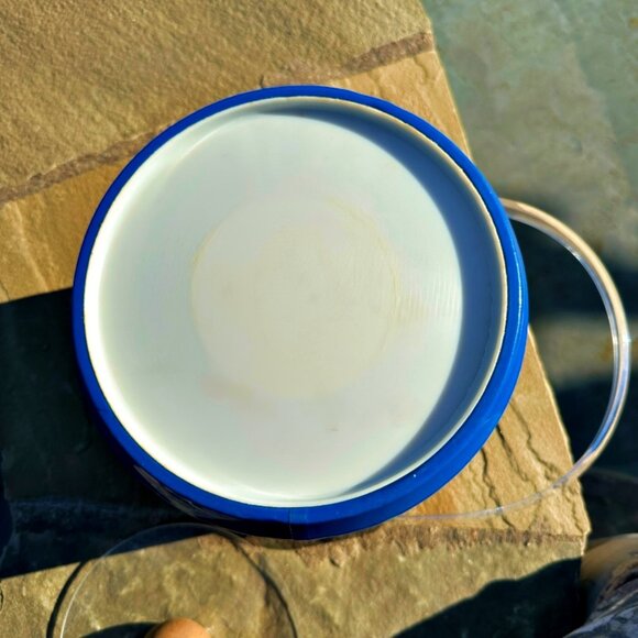 Vintage MCM Morgan Bucket Brigade Ice Bucket Royal Blue Wooden Knob Man Cave Bar - Picture 8 of 9